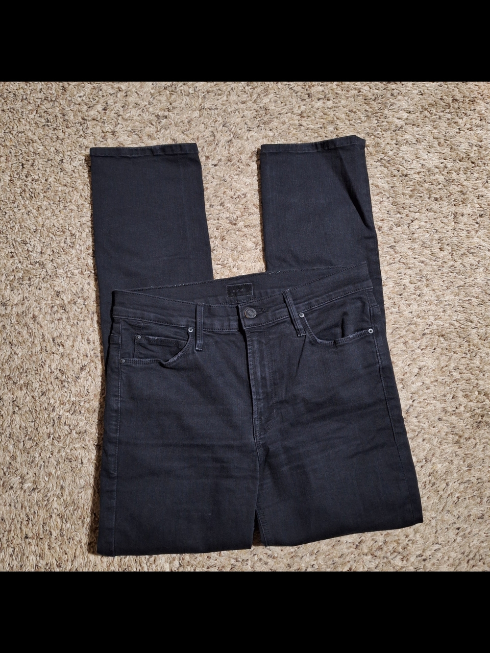 MOTHER The Mid Rise Dazzler Ankle Jeans in Not Guilty Black Size 29